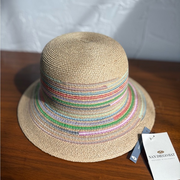 San Diego Hat Company Pastel Striped Straw Hat